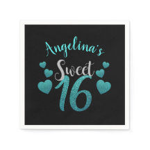 Gepersonaliseerde Sweet 16 Verjaardag Turquoise Gl