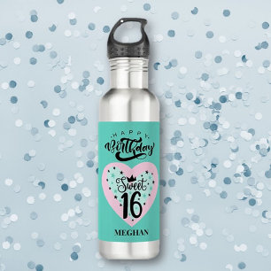 Gepersonaliseerde Sweet 16 Verjaardag Waterfles