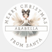 Gepersonaliseerde Sweet Ballerina Kerst sticker (Voorkant)
