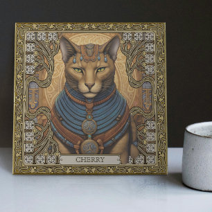 Gepersonaliseerde symmetrische harmonie kat geest tegeltje