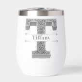 Gepersonaliseerde T-Initiaal Silver Monogram Jouw  (Voorkant)