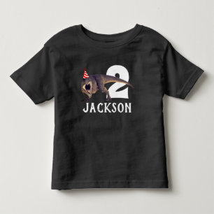 Gepersonaliseerde T-Rex Birthday Party Kinder Shirts