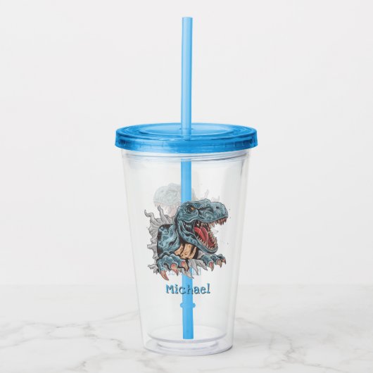 Gepersonaliseerde T-Rex Dinosaur Acryl Drinkbeker (Voorkant)