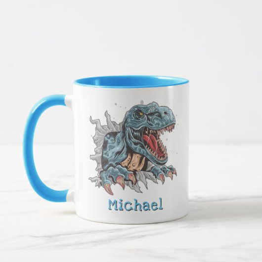 Gepersonaliseerde T-Rex dinosaurus-mok Mok (Links)