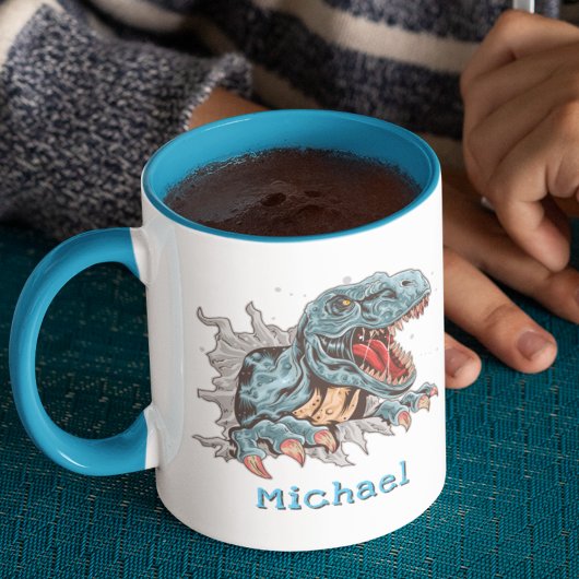 Gepersonaliseerde T-Rex dinosaurus-mok Mok