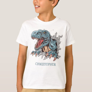 Gepersonaliseerde t-rex dinosaurussjeverjaardagsca t-shirt