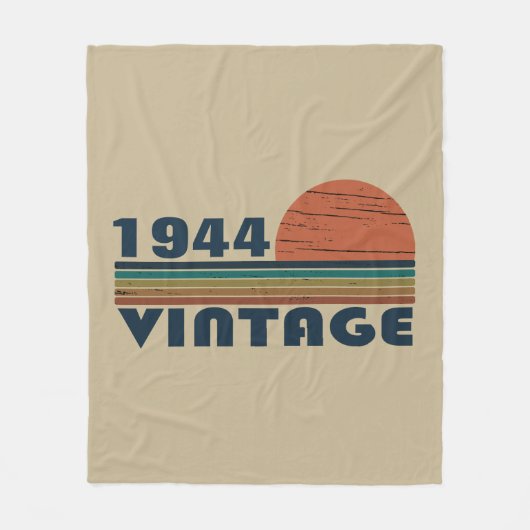 Gepersonaliseerde tachtig vintage 80ste verjaardag fleece deken (Voorkant)