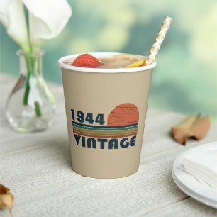 Gepersonaliseerde tachtig vintage 80ste verjaardag papieren bekers