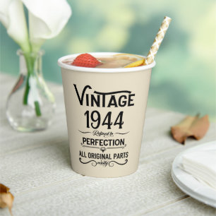 Gepersonaliseerde tachtig vintage 80ste verjaardag papieren bekers