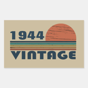 Gepersonaliseerde tachtig vintage 80ste verjaardag rechthoekige sticker