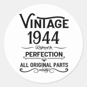Gepersonaliseerde tachtig vintage 80ste verjaardag ronde sticker