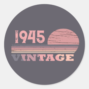 Gepersonaliseerde tachtig vintage 80ste verjaardag ronde sticker
