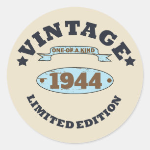 Gepersonaliseerde tachtig vintage 80ste verjaardag ronde sticker