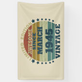 Gepersonaliseerde tachtig vintage 80ste verjaardag spandoek (Verticaal)