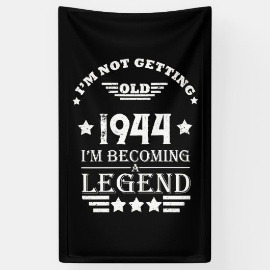 Gepersonaliseerde tachtig vintage 80ste verjaardag spandoek (Verticaal)