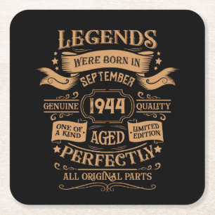 Gepersonaliseerde tachtig vintage 80ste verjaardag vierkante kartonnen onderzetter