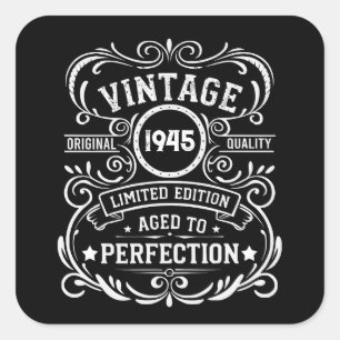 Gepersonaliseerde tachtig vintage 80ste verjaardag vierkante sticker