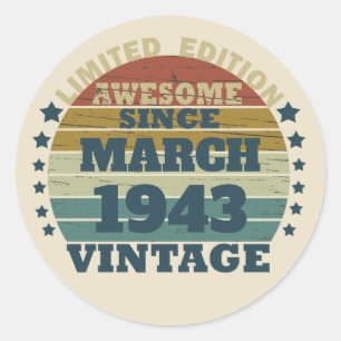 Gepersonaliseerde tachtigste vintage 80ste verjaar ronde sticker