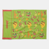 Gepersonaliseerde Taco Fun Green Theedoek (Horizontaal)