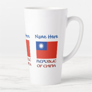 Gepersonaliseerde Taiwanese vlag van Republiek Chi Latte Mok