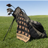 Gepersonaliseerde Tan Doodle Hond op Zwart Golfballen