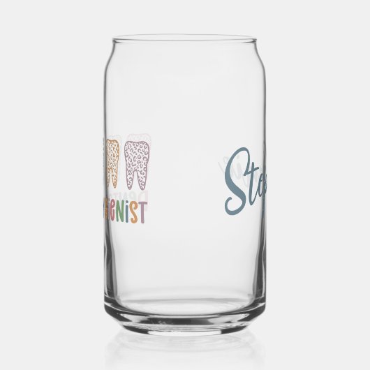 Gepersonaliseerde Tandhygiëniste Leopard Print tan Blikvorm Glas (Links)