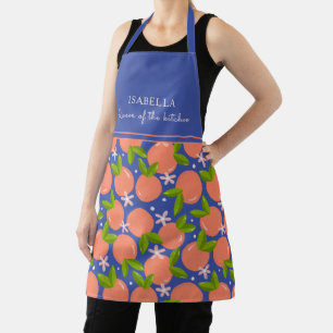 Gepersonaliseerde Tangerine Modern Citrus Pattern Schort