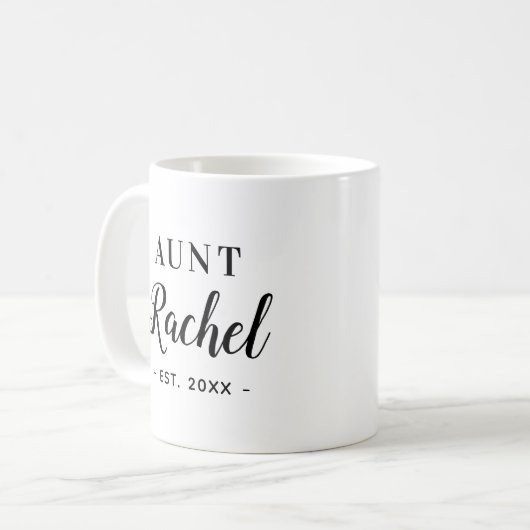 Gepersonaliseerde Tante Monogram Mok (Voorkant links)