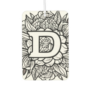 Gepersonaliseerde Tattoo-stijl zwart-wit monogram Luchtverfrisser