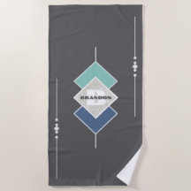 Gepersonaliseerde Taupe Elegant Strandlaken