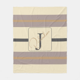 Gepersonaliseerde taupe gouden streep moderne neut fleece deken