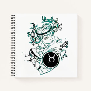 Gepersonaliseerde Taurus Art Deco Lady Notitieboek