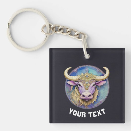 Gepersonaliseerde Taurus Zodiac Sleutelhanger (voorkant)