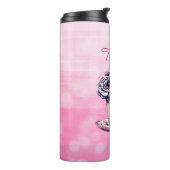 Gepersonaliseerde Tea Cup of Flowers Thermosbeker (Gedraaid links)