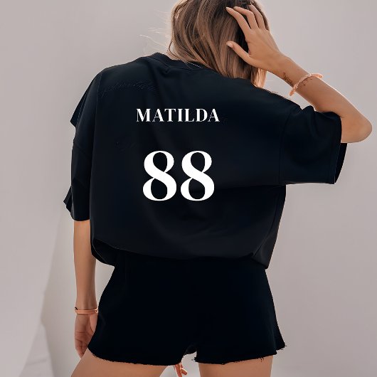 Gepersonaliseerde Team Logo Naam Nummer Moderne Sp T-shirt