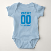 Gepersonaliseerde Team mama met Number Baby Bodysu Romper (Voorkant)
