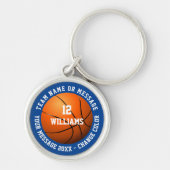 Gepersonaliseerde teamnaam Nummer Team Basketbal Sleutelhanger (Voorkant)