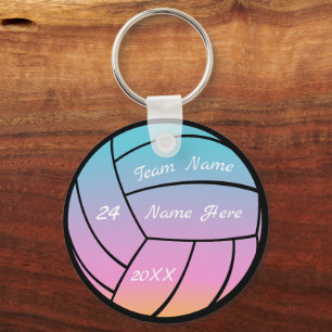 Gepersonaliseerde teamnaam Roze Paarse volleybal Sleutelhanger