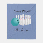 Gepersonaliseerde teamspeler in bowling fleece deken (Voorkant)
