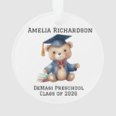 Gepersonaliseerde Teddy Bear Kindergarten Afstuder Ornament (achterkant)
