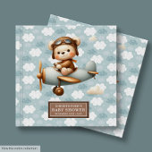 Gepersonaliseerde Teddy Bear Pilot Baby shower Gas Gastenboek