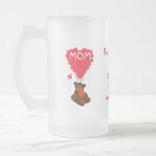 Gepersonaliseerde teddybeer moederdag matglas bierpul