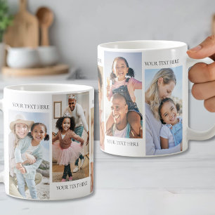 Gepersonaliseerde tekst en foto collage koffiemok