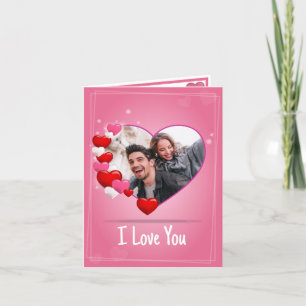 Gepersonaliseerde tekst en foto Valentijnsdag kaar Bedankkaart