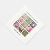 Gepersonaliseerde tekst- en fotocollage servet (Hoek)