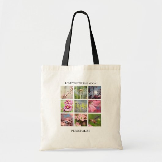 Gepersonaliseerde tekst- en fotocollage tote bag (Voorkant)