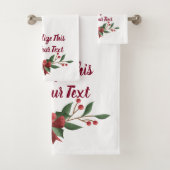 Gepersonaliseerde tekst Holly en Berry Kerstmis Bad Handdoek (Insitu)