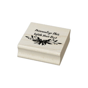 Gepersonaliseerde tekst Holly en Berry Kerstmis Rubberstempel
