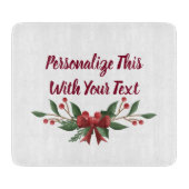 Gepersonaliseerde tekst Holly en Berry Kerstmis Snijplank (Voorkant)