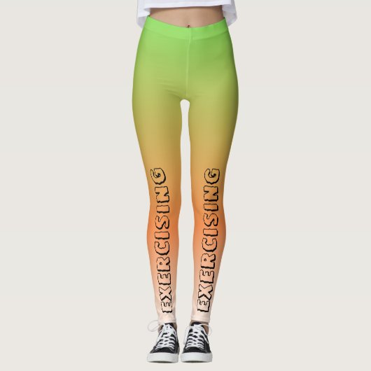 Gepersonaliseerde tekst l Mode gradiënt Oefenen Leggings (Voorkant)